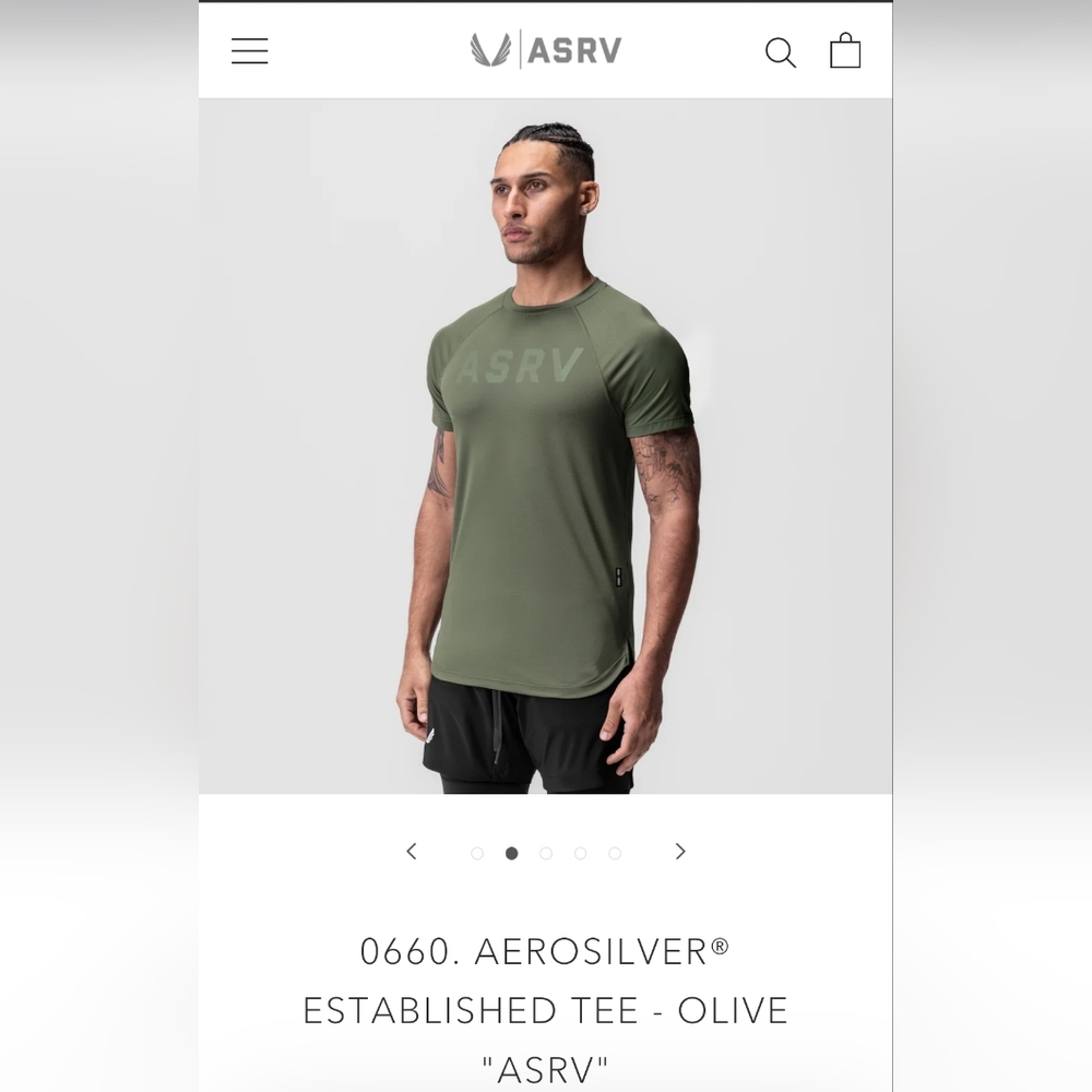 ASRV Aerosilver Olive Color Tee (Large)
